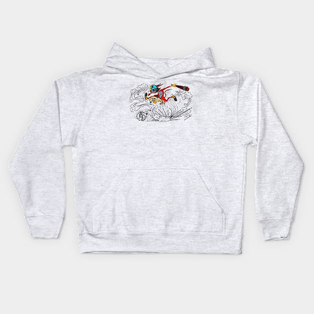 skater fox attack 2 Kids Hoodie by roombirth